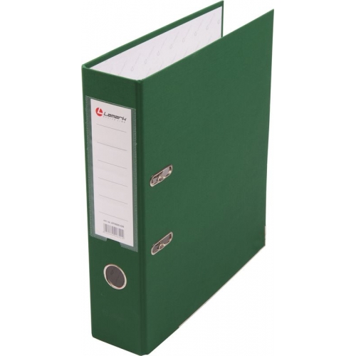 Папка -регистратор 80мм PVC зелен. окант. карман собранный Lamark