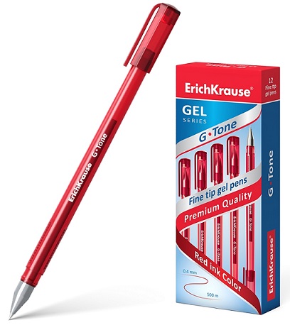 Ручка гелевая красный 0, 5мм G-TONE Erich Krause
