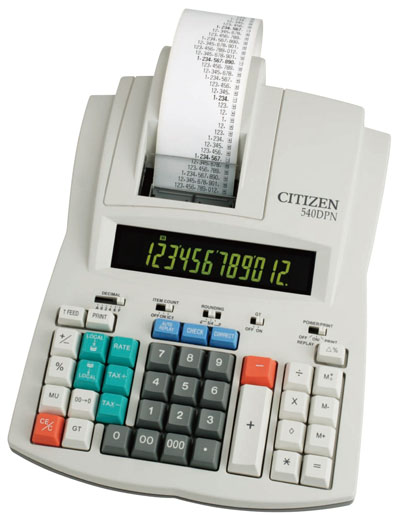 Калькулятор 12разр. с принтером TAX, G, MU Citizen