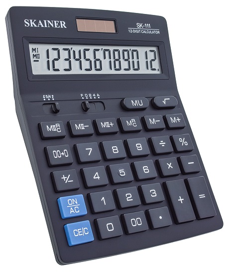 Калькулятор 12разр. 2пит. MU, A023F, 00->0, Корень, Округл. ,МII, +/- 140*176*45мм Skainer