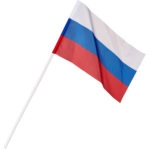 Флаг "Россия" 12*18см на пластиковой палочке