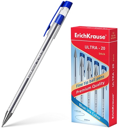 Ручка шариковая  синий 0, 7мм ULTRA-20 игольч. Erich Krause