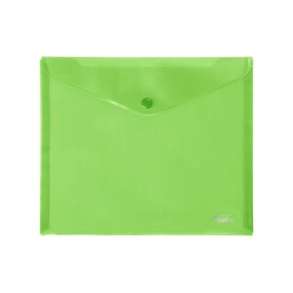 Папка-конверт с кнопкой А5 0, 18мм зеленая 243*210 Hatber