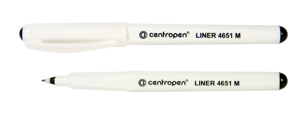 Ручка капиллярная/линер черный 0, 5мм пластик. нак. длина письма 1000м Centropen