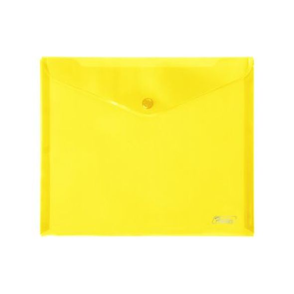 Папка-конверт с кнопкой А5 0, 18мм желтая 243*210 Hatber