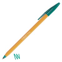Ручка шариковая Зеленый 0, 7мм Оранж" тонкая линия BIC
