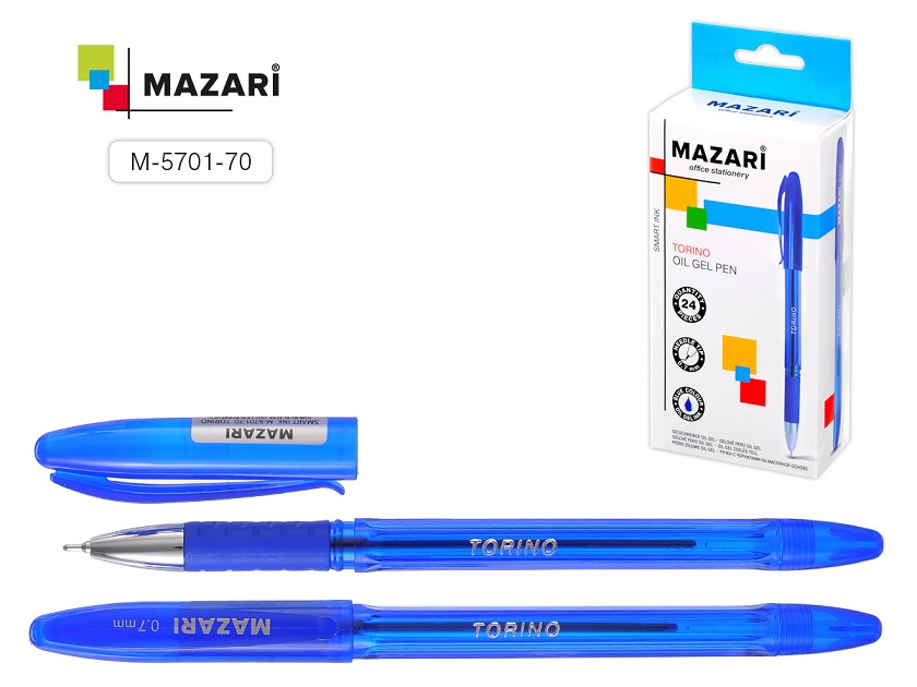 Ручка шариковая  синий 0, 7мм  масл. игольч. Vista Mazari R/рез. Mazari