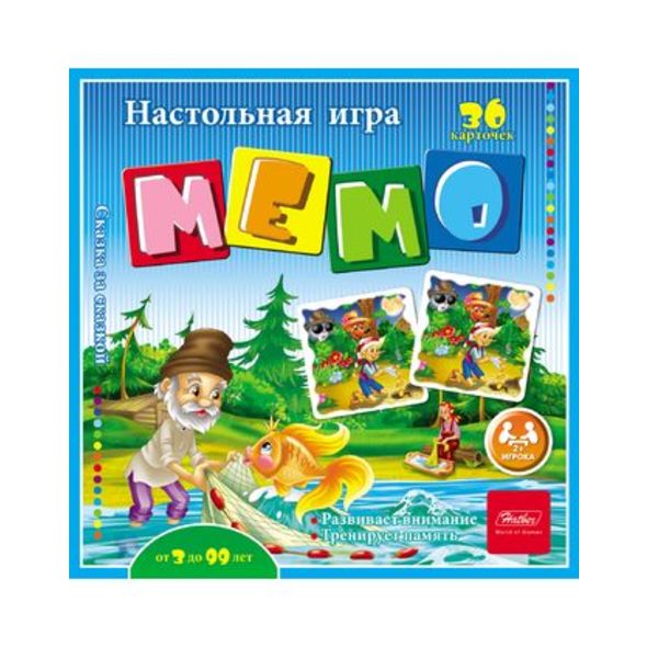 Игра наст "МЕМО" 36 карточек-Сказка за сказкой Hatber