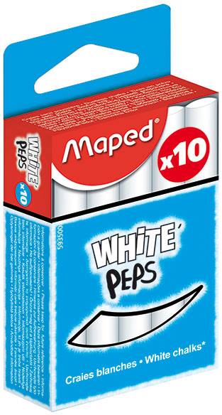 Мелки белые набор 10шт "WHITE'PEPS " без грязи" круглый MAPED