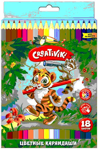 Цветные карандаши 18цв "Creativiki" к/к шестигранные Creativiki
