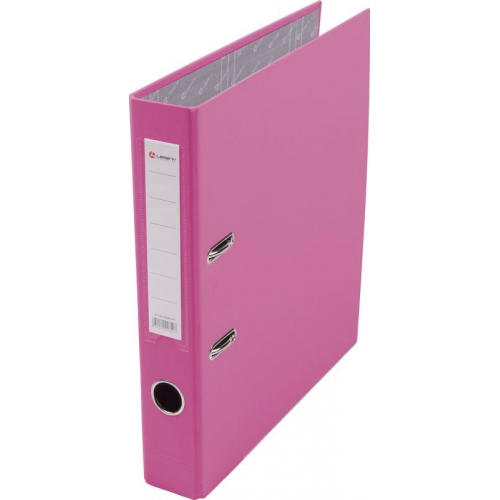 Папка -регистратор 50мм PVC розов. окант. карман, собранный Lamark