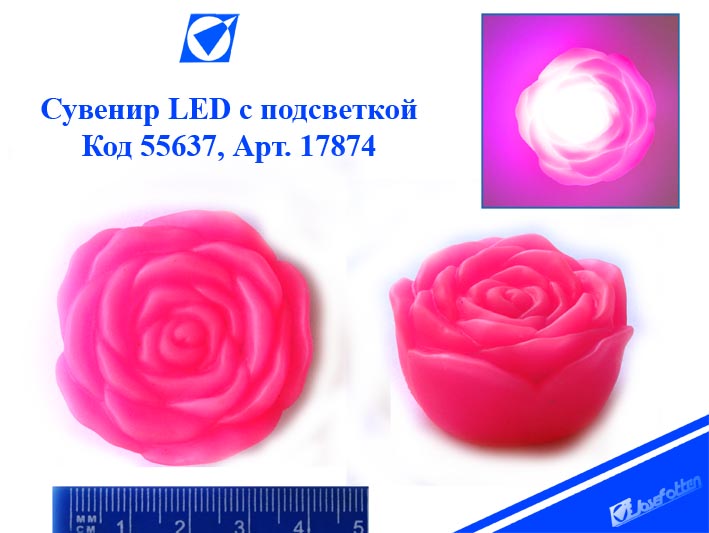 Сувенир LED технологии "Сердце в розочках" пластик J. otten