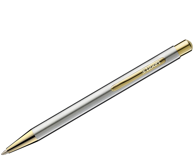 Ручка подарочная авт. мет. "Nova" хром/золото 1мм LUXOR