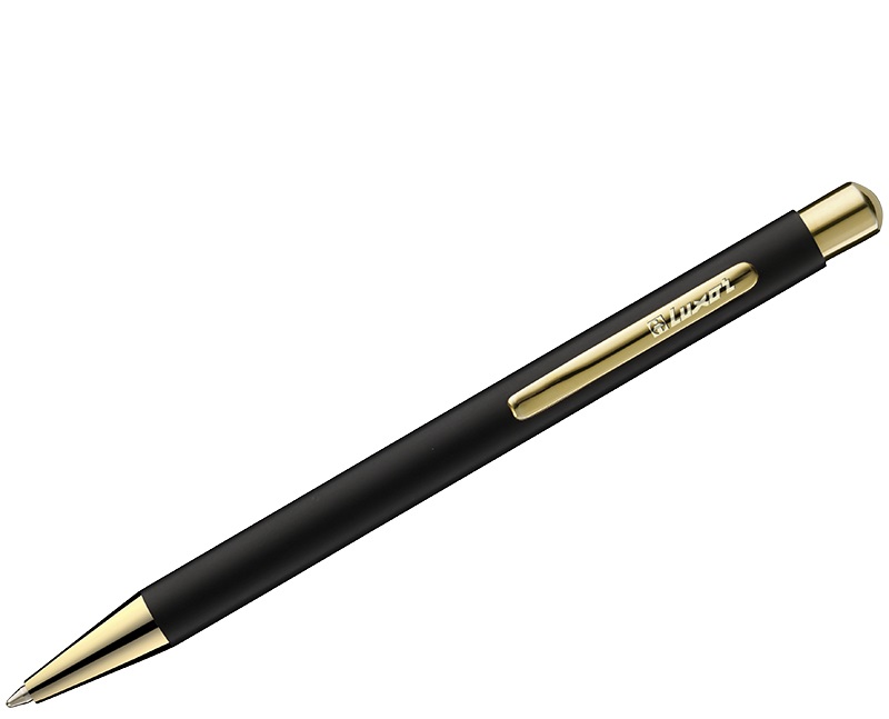 Ручка подарочная авт. мет. "Nova" черный/золото 1мм LUXOR