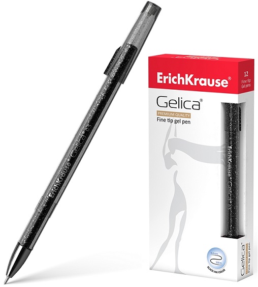 Ручка гелевая  черный 0, 5мм Gelica Erich Krause