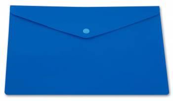Папка-конверт с кнопкой А4 0, 18мм непрозрач. глян. синий Бюрократ