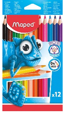 Цветные карандаши JUMBO 12цв пластик "PULSE" MAPED