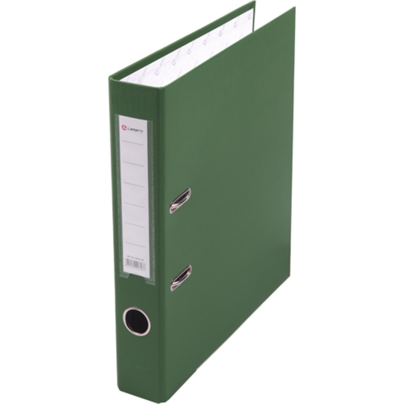 Папка -регистратор 50мм PVC зелен мет. окант. карман собранный Lamark
