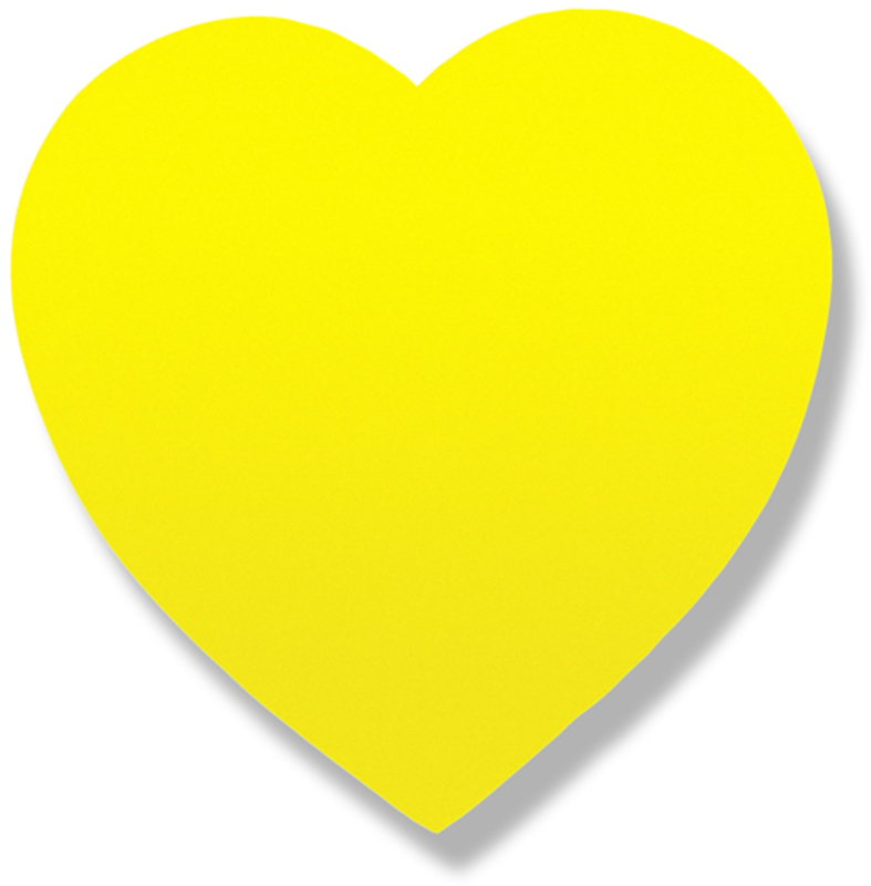 Бумага для заметок клейкая 50л "Сердце" Неон желтый Lamark