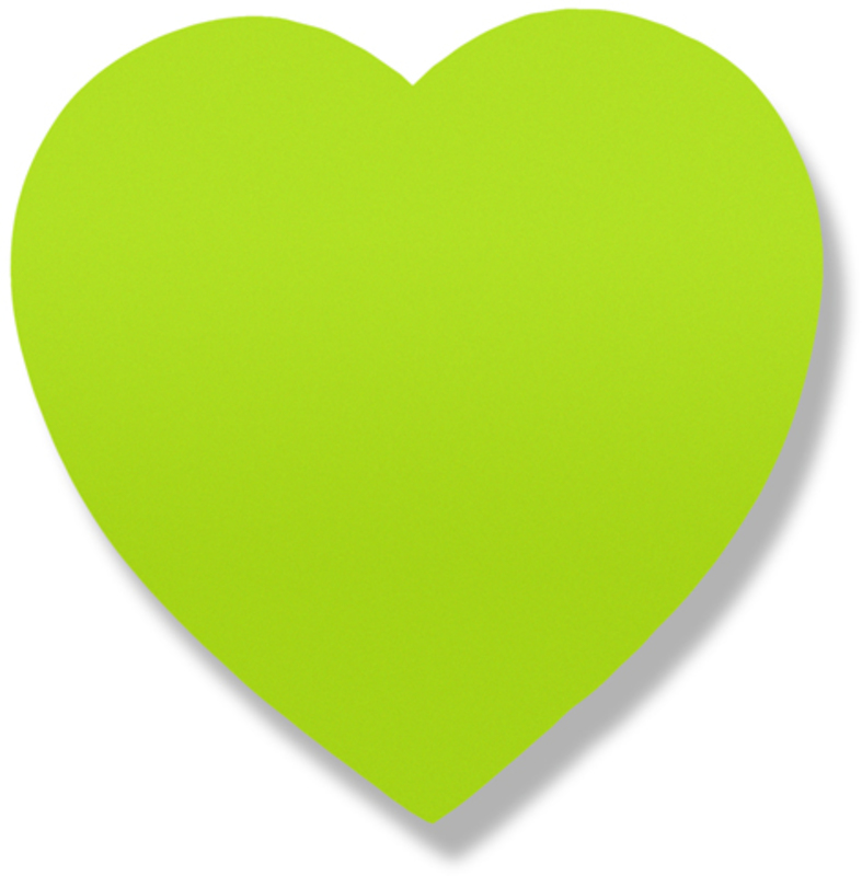 Бумага для заметок клейкая 50л "Сердце" Неон зеленый Lamark