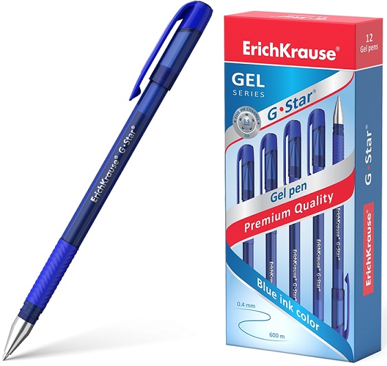 Ручка гелевая синий 0, 5мм G-Star Erich Krause