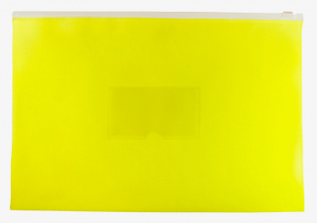 Папка -на молнии А4 0, 00мм Neon желтый карм. под визитку, молния Бюрократ