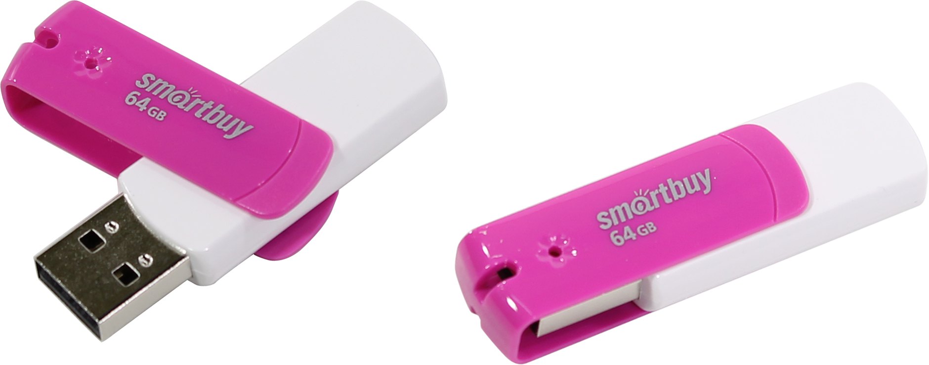 Диск Flash64Gb Розовый Smart Buy