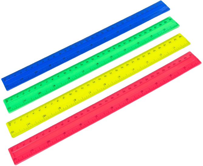 Линейка  30 см цветная пластик ассорти Alingar