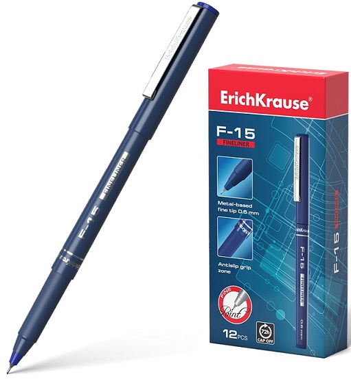 Ручка капиллярная синий 0, 6мм F-15 Erich Krause