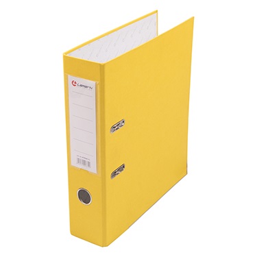 Папка -регистратор 80мм PVC желт. окант. собранный карман Lamark