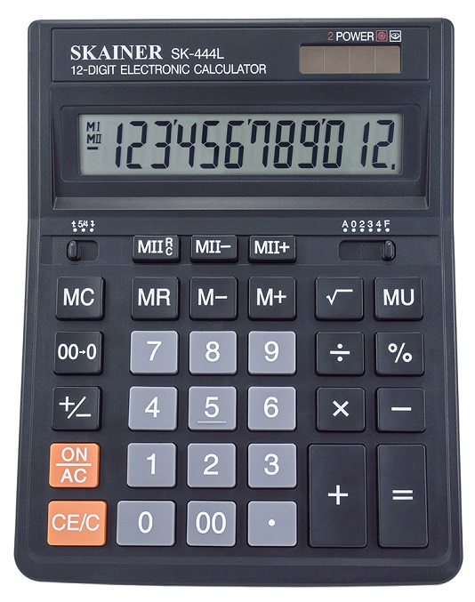 Калькулятор 12разр. (аналог SDC-888TII)черный 153x199x31мм Skainer