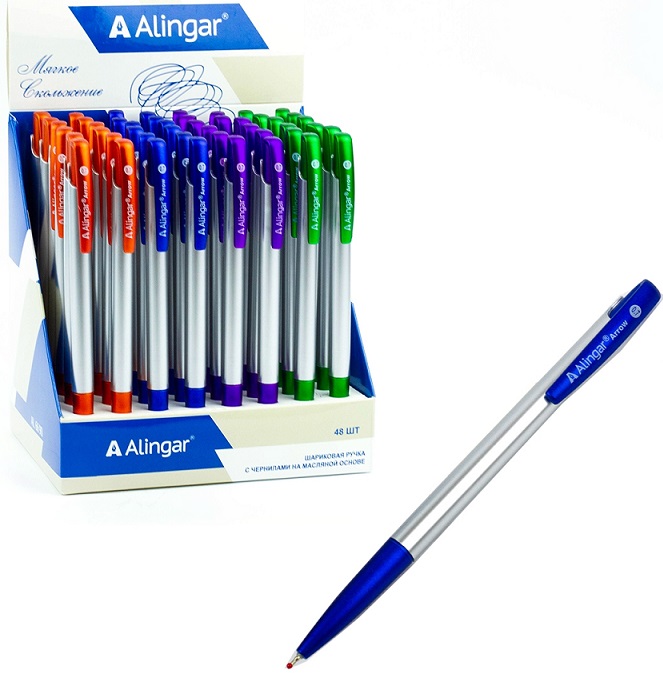 Ручка автоматическая синий 0, 7мм масл. Arrow2 Alingar