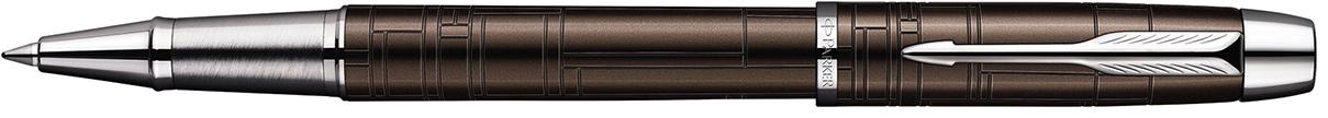Ручка подарочная роллер IM Premium Metallic Brown латунm коричневый корп с гравировкой, хром дет, чер PARKER