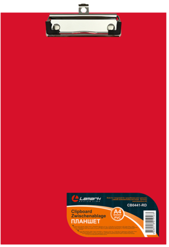 Папка -клип-борд А4 2мм красный PVC Lamark