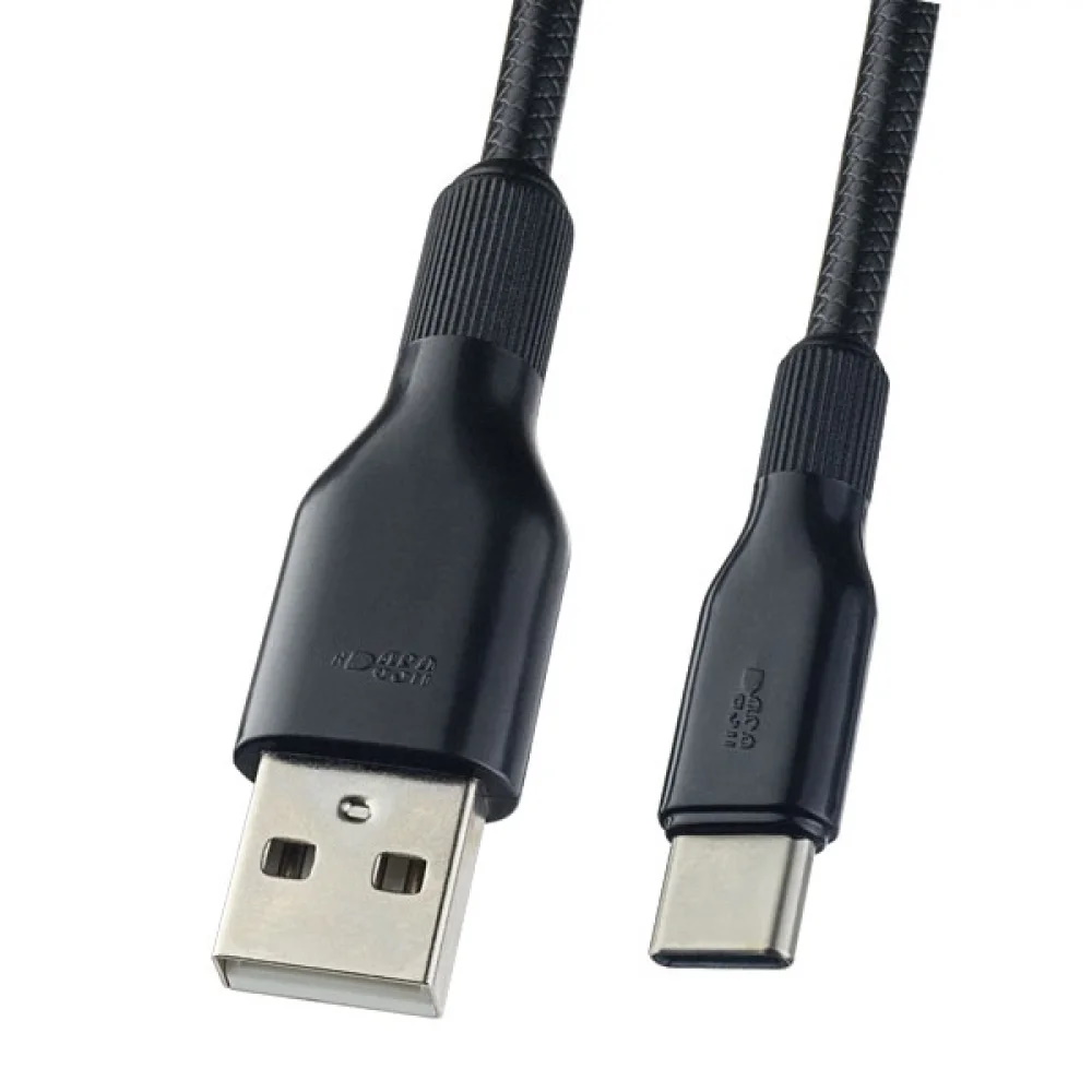 Кабель USB2 A вилка-USB Type-C вилка 1м силикон черный Perfeo