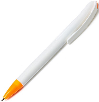 Ручка автоматическая синий 0, 7мм под логотип, белый корпус Alingar