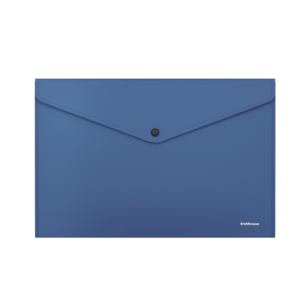 Папка-конверт с кнопкой А4 0, 14мм синяя "Fizzy Classic" непрозрачная 232х333мм Erich Krause