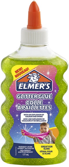 Клей для Слаймов ELMERS 177мл блестки Зеленый прозрачный ELMERS