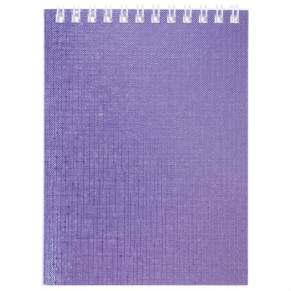 Блокнот А6 гребень 40л бумвин "METALLIC Фиолетовый" Hatber