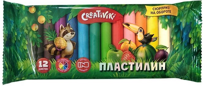 Пластилин 12цв 120г "Creativiki" п/э 3+ Creativiki