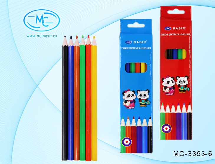 Цветные карандаши 6цв пластик "Панда" Basir
