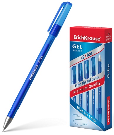 Ручка гелевая синий 0, 5мм G-ICE Erich Krause