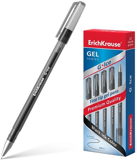 Ручка гелевая  черный 0, 5мм G-ICE Erich Krause