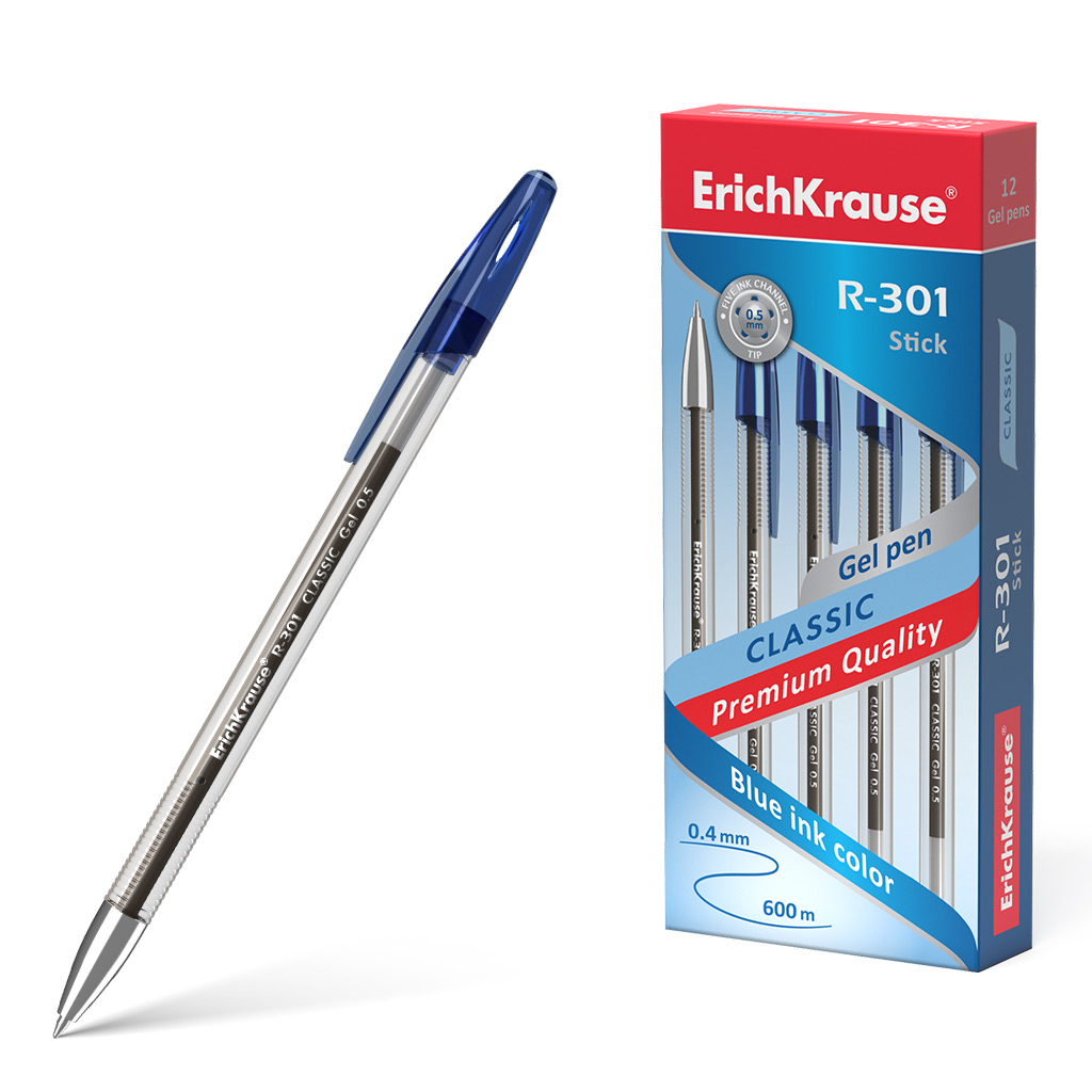 Ручка гелевая синий 0, 5мм R-301 Classic Gel Erich Krause