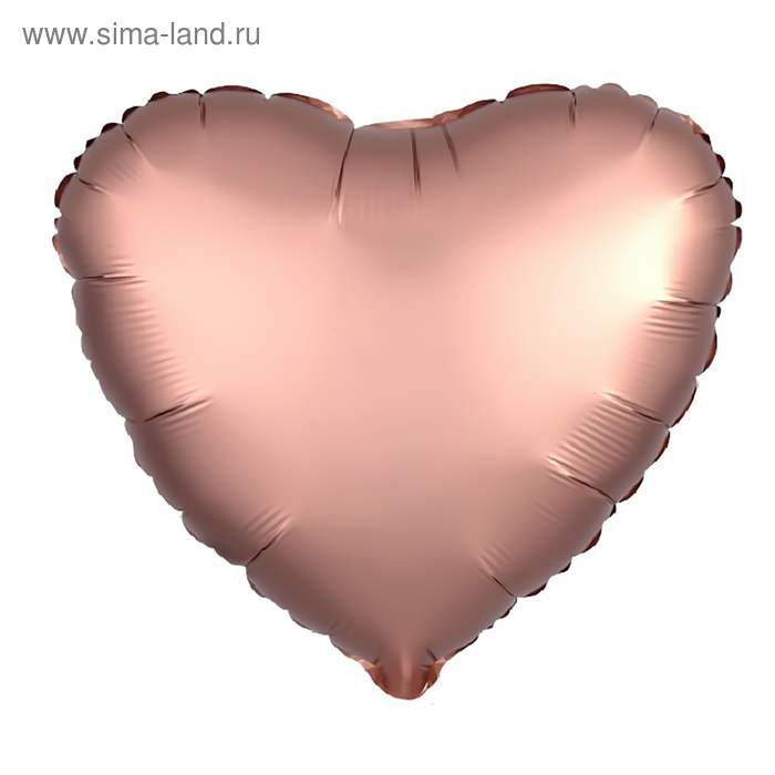 Шар воздушный Фигура 18 "/44см фольга "Сердце" розовое золото