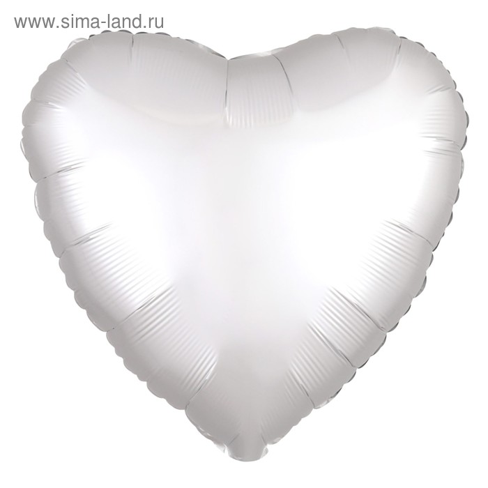 Шар воздушный Фигура 19 "/48см фольга "Сердце" белый мистик