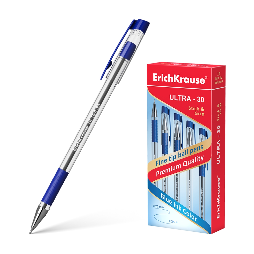 Ручка шариковая  синий 0, 7мм ULTRA-30 R/рез. держ. Erich Krause