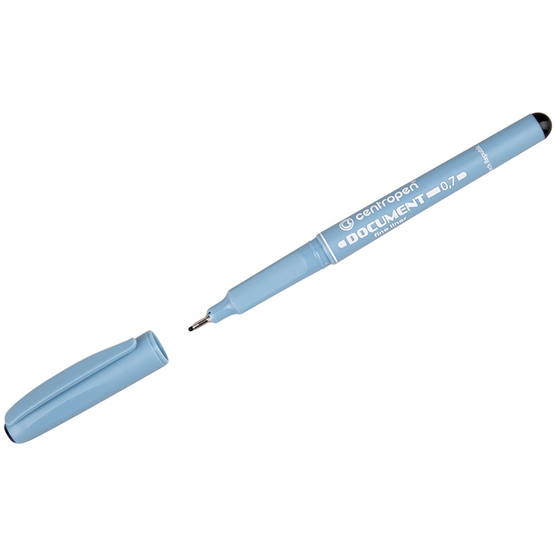 Ручка капиллярная/линер черный 0, 7мм Document пластик. нак. Centropen