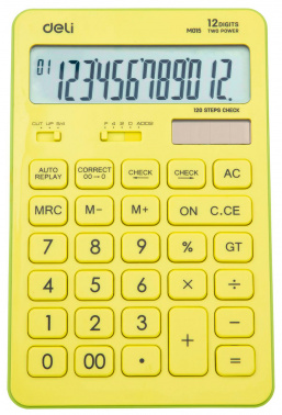 Калькулятор 12разр. 2пит. желтый Touch Deli