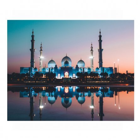 Мозаика алмазная 40*50 "Белая мечеть Абу-Даби" на подрамнике, 26цветов Alingar